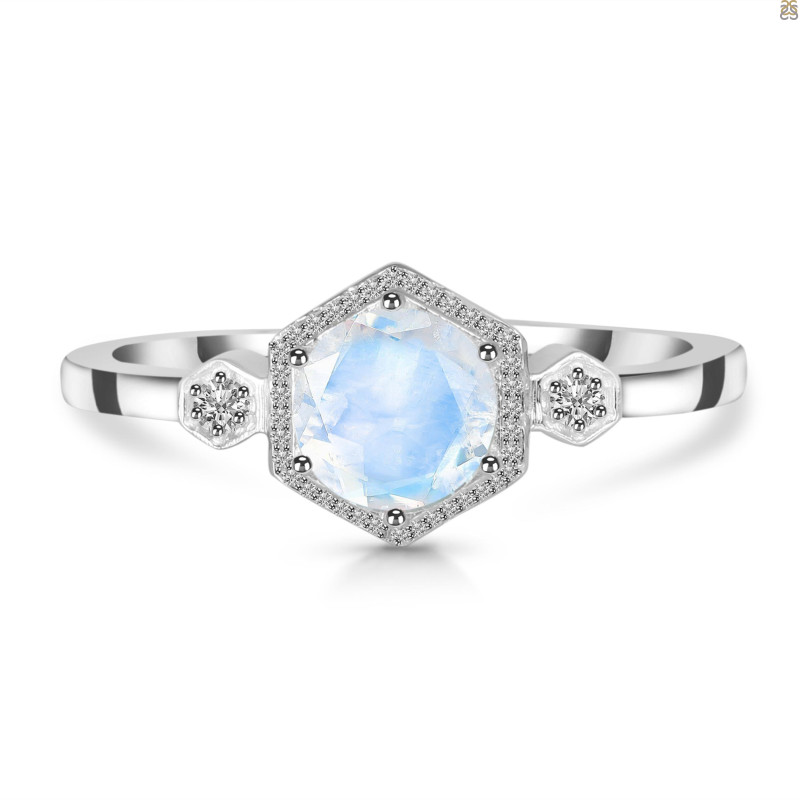Moonstone & White Topaz Ring RBM-RDR-373.