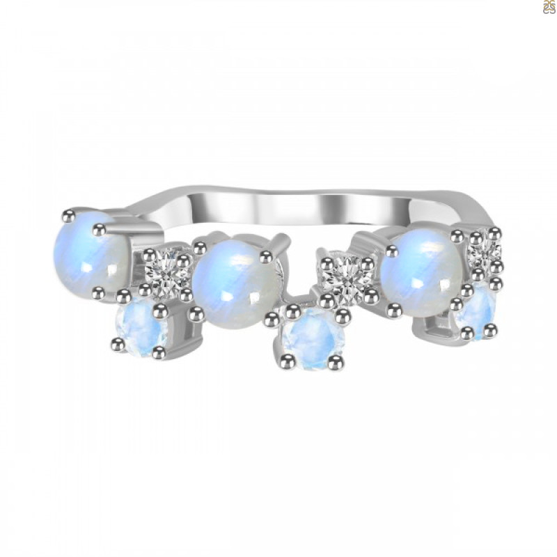 Moonstone & White Topaz Ring RBM-RDR-4006.