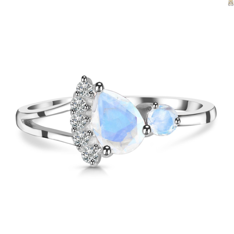 Moonstone & White Topaz Ring RBM-RDR-453.