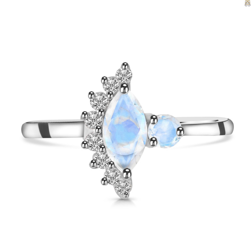 Moonstone & White Topaz Ring RBM-RDR-454.