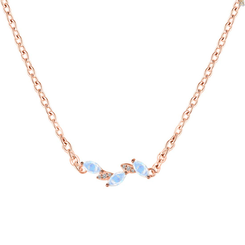 Moonstone & White Topaz Necklace RBM-RDN-460.