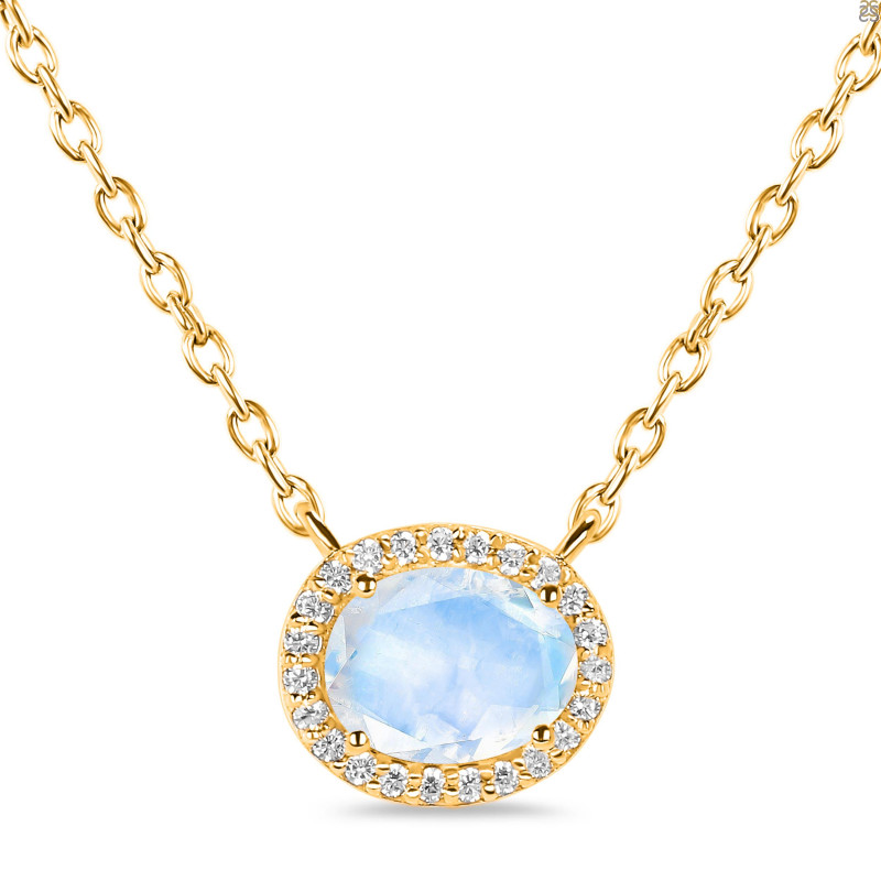 Moonstone & White Topaz Necklace RBM-RN-85.