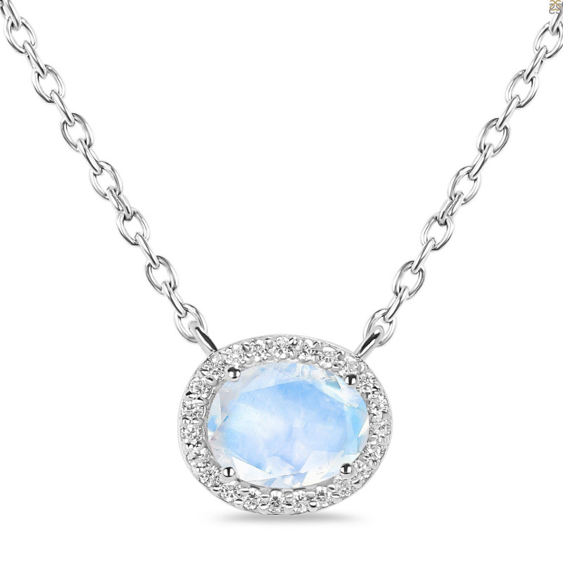 Moonstone & White Topaz Necklace RBM-RN-85.
