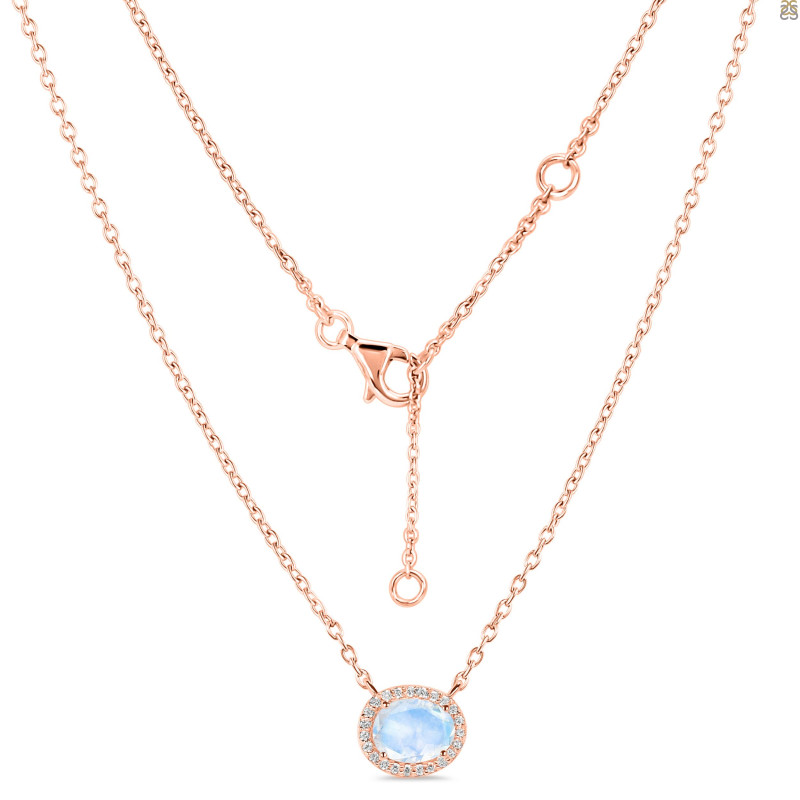 Moonstone & White Topaz Necklace RBM-RN-85.