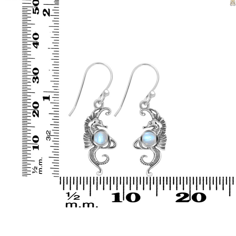 Moonstone Sea Horse Earring RBM-RUE-11.