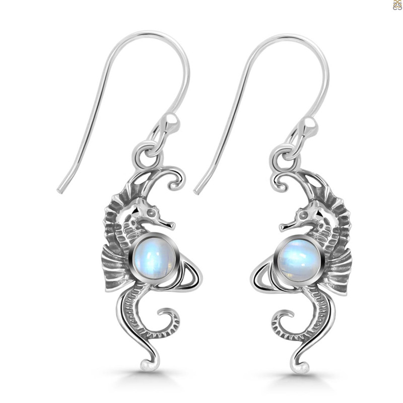 Moonstone Sea Horse Earring RBM-RUE-11.