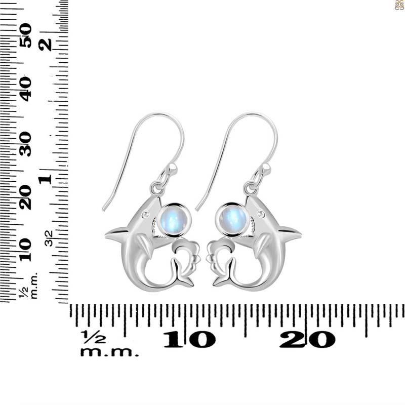 Moonstone Shark Earring RBM-RUE-12.