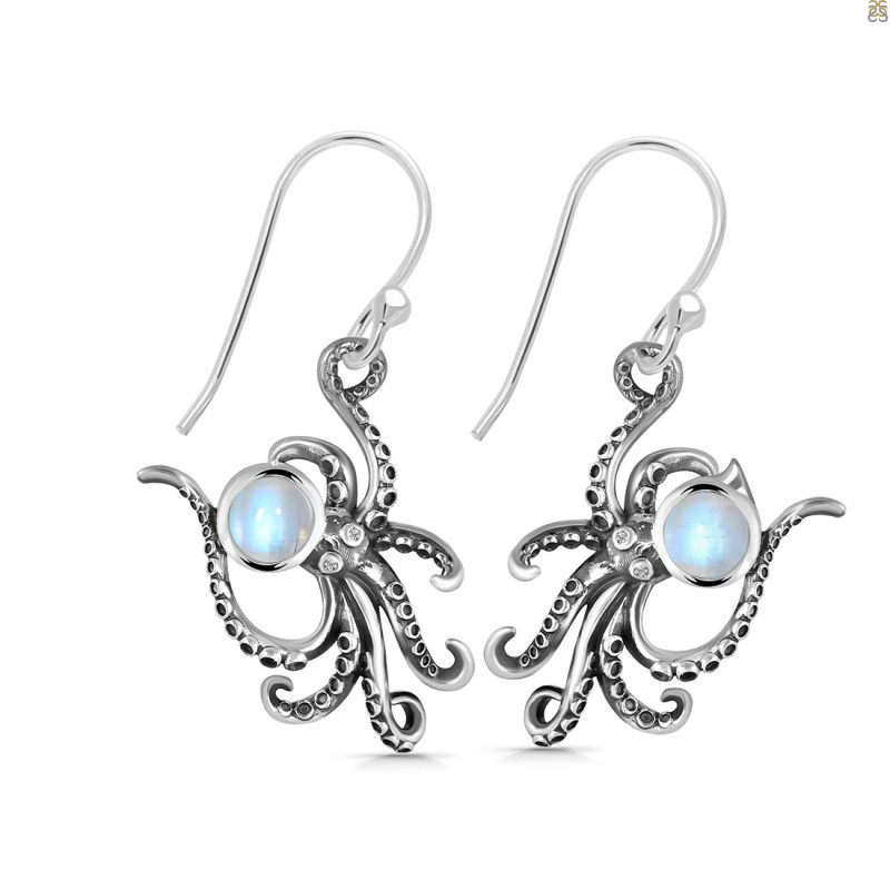 Moonstone Octopus Earring RBM-RUE-15.