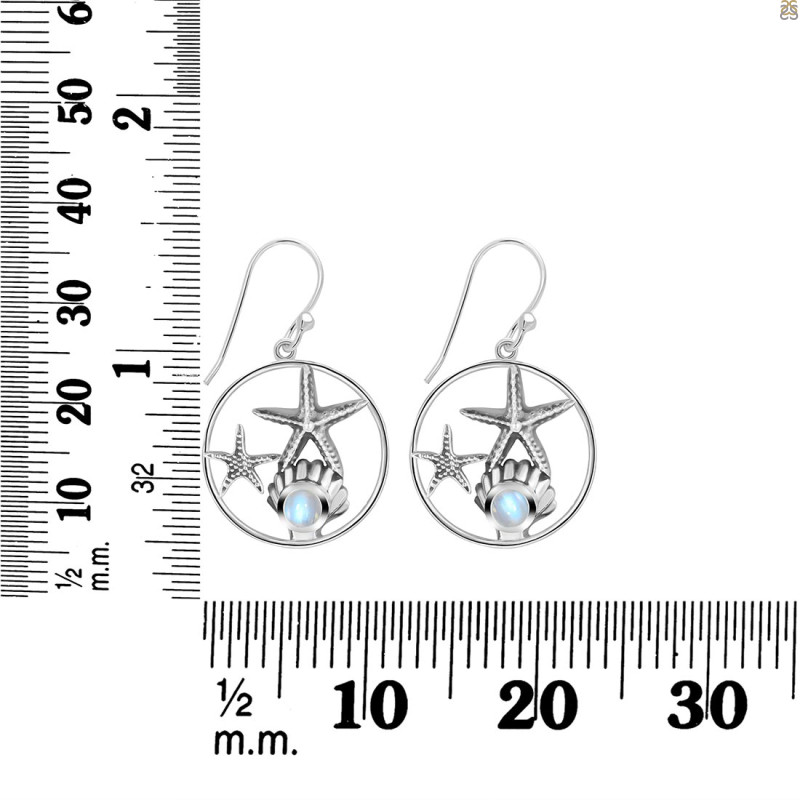 Moonstone Star Fish & Shell Earring RBM-RUE-16.