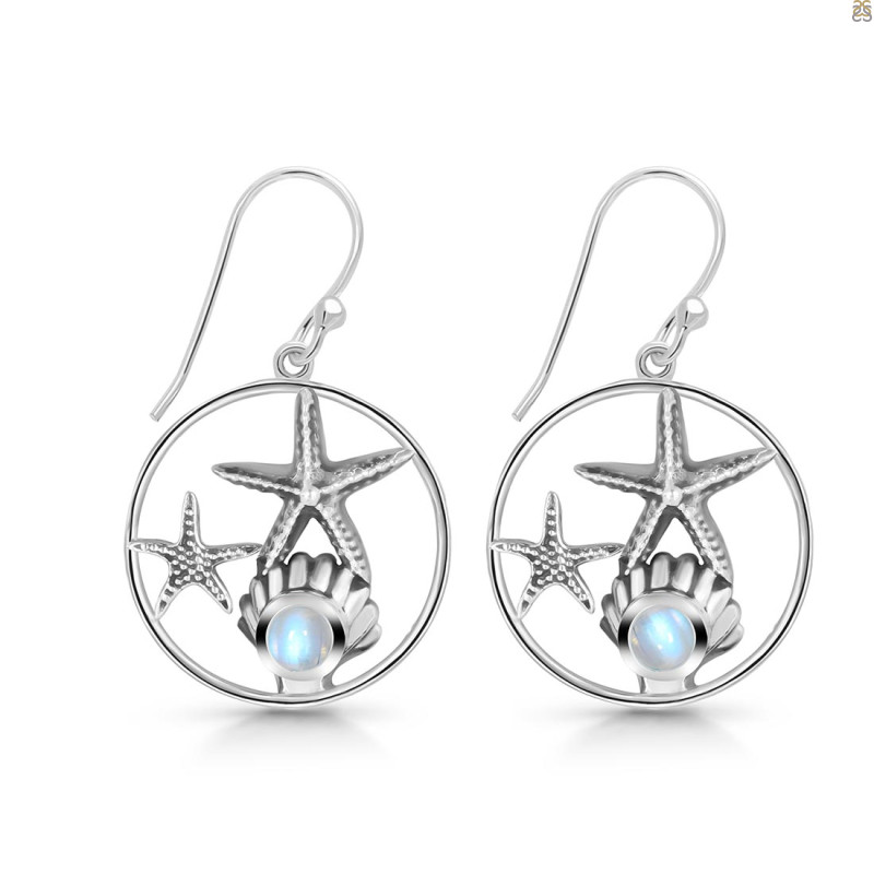 Moonstone Star Fish & Shell Earring RBM-RUE-16.