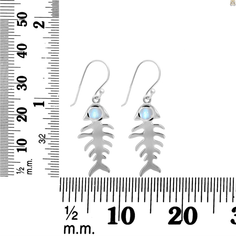 Moonstone Fish Bone Earring RBM-RUE-17.