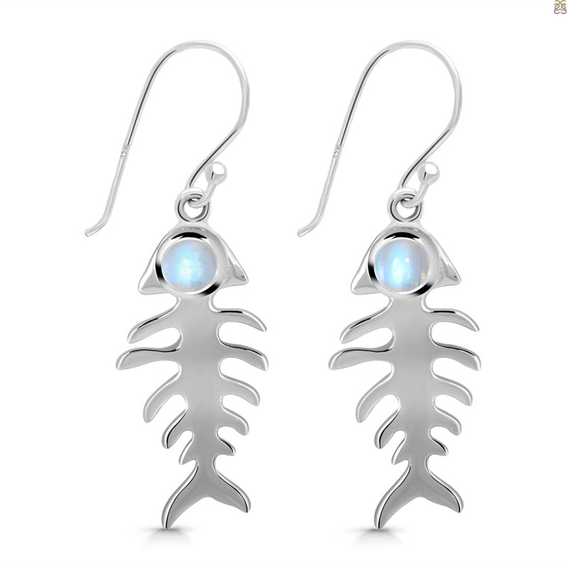 Moonstone Fish Bone Earring RBM-RUE-17.