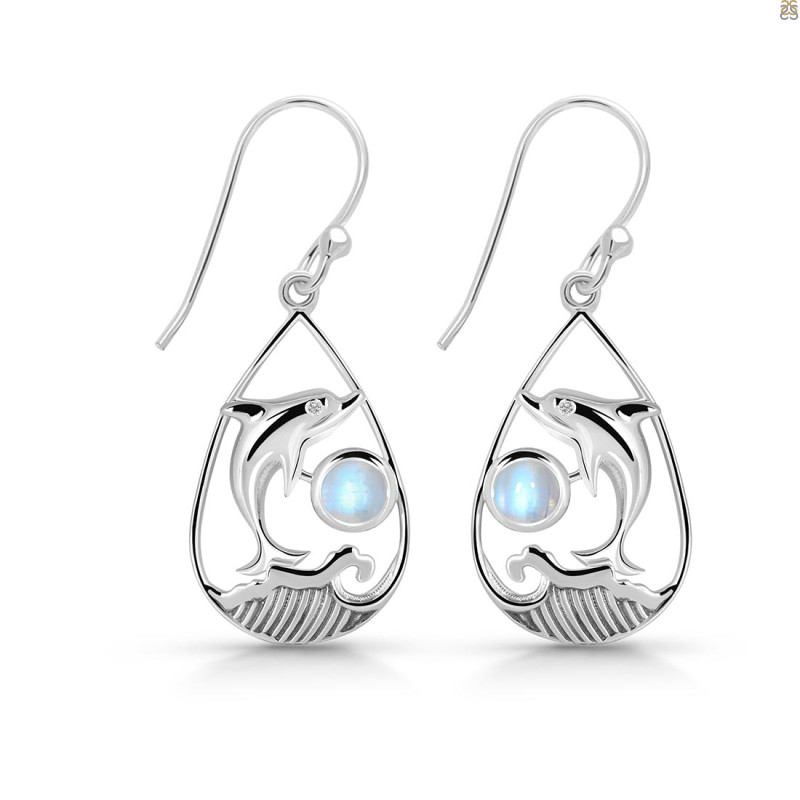 Moonstone Dolphin Earring RBM-RUE-26.