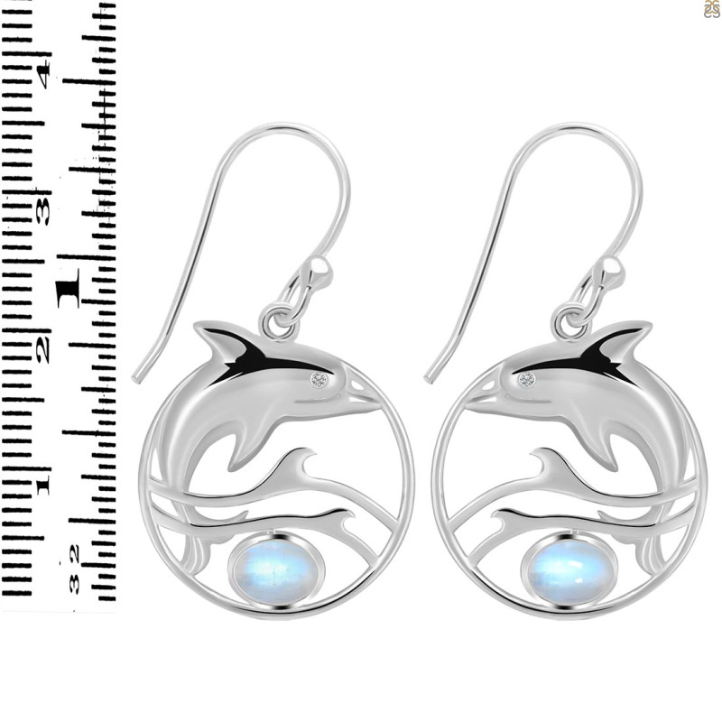 Moonstone Dolphin Earring RBM-RUE-27.