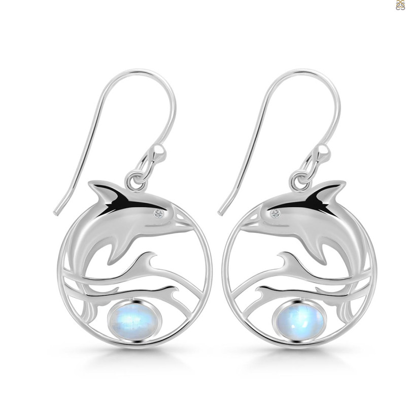 Moonstone Dolphin Earring RBM-RUE-27.