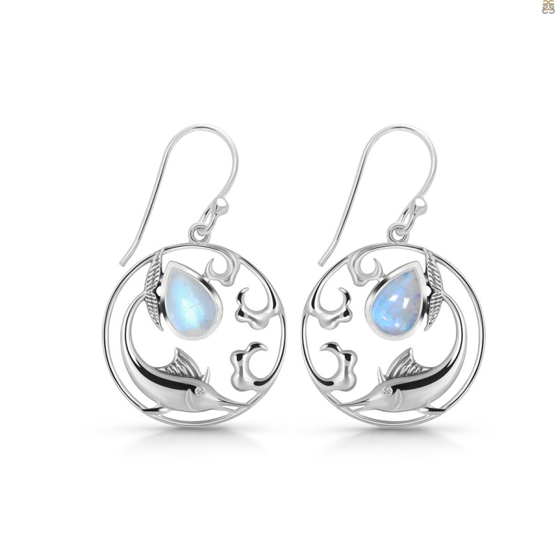 Moonstone Sail Fish Earring RBM-RUE-32.