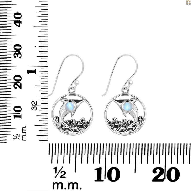 Moonstone Dolphin Earring RBM-RUE-33.