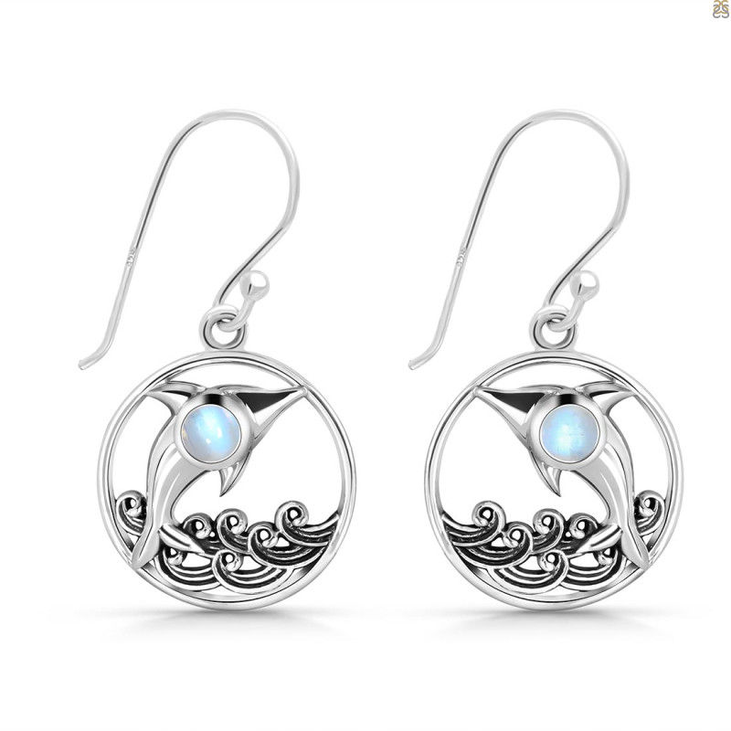 Moonstone Dolphin Earring RBM-RUE-33.