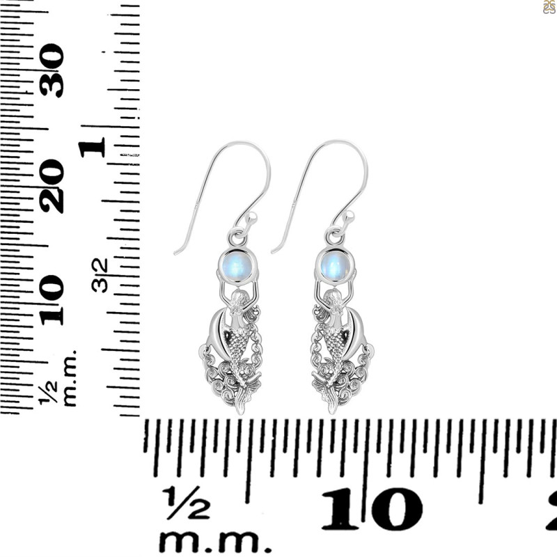 Moonstone Mermaid & Dolphin Earring RBM-RUE-35.