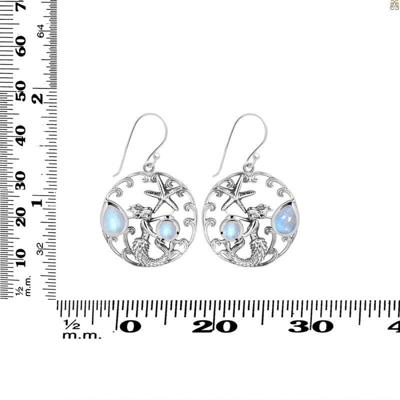 Moonstone Mermaid & Star Fish Earring RBM-RUE-52.