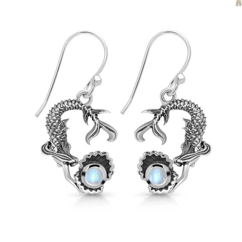 Moonstone Mermaid & Oyster Earring RBM-RUE-64.