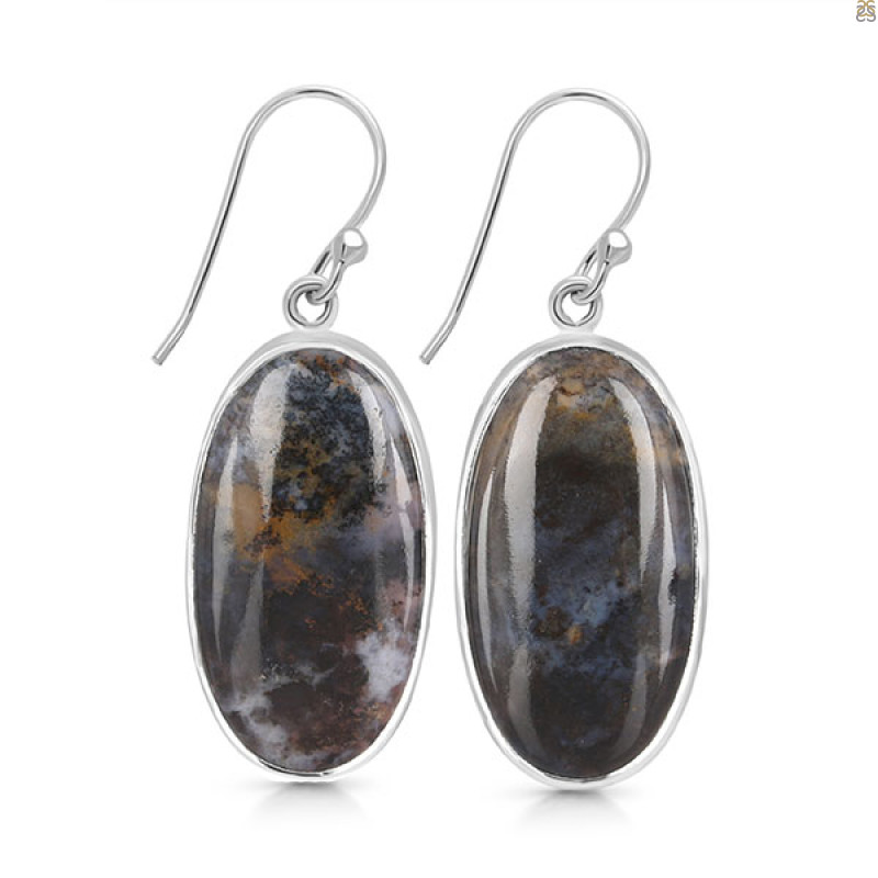 Russian Dendritic Agate Earring-E RDA-3-14