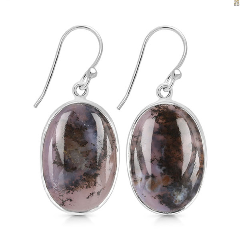 Russian Dendritic Agate Earring-E RDA-3-15