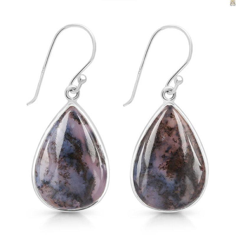Russian Dendritic Agate Earring-E RDA-3-22