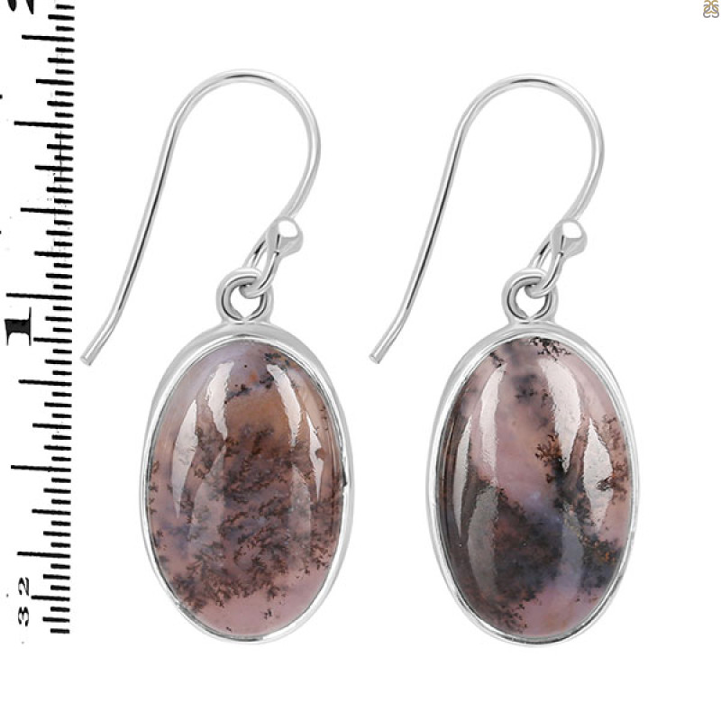 Russian Dendritic Agate Earring-E RDA-3-3