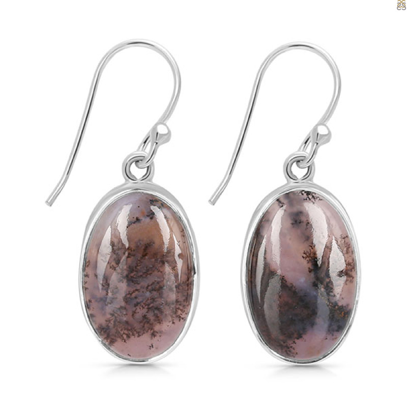Russian Dendritic Agate Earring-E RDA-3-3