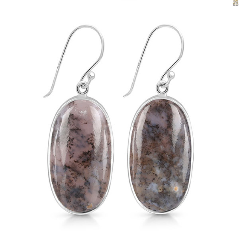 Russian Dendritic Agate Earring-E RDA-3-37