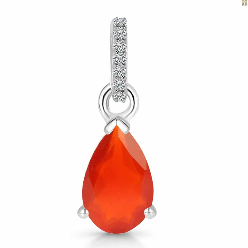 Red Onyx & White Topaz Pendant ROX-RDP-757-CZ.