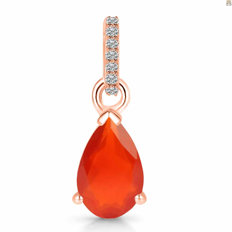 Red Onyx & White Topaz Pendant ROX-RDP-757-CZ.