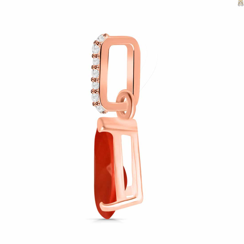 Red Onyx & White Topaz Pendant ROX-RDP-757-CZ.