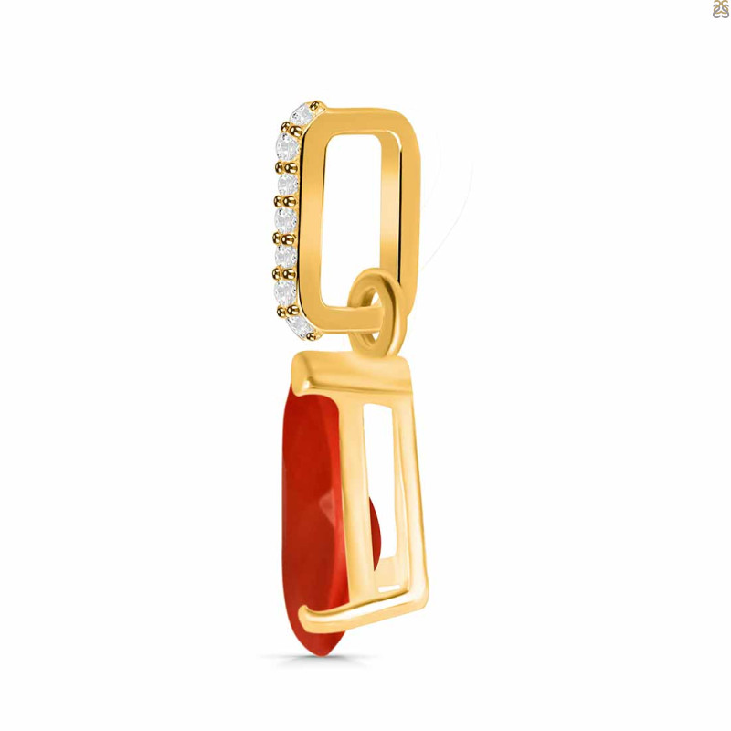 Red Onyx & White Topaz Pendant ROX-RDP-757-CZ.
