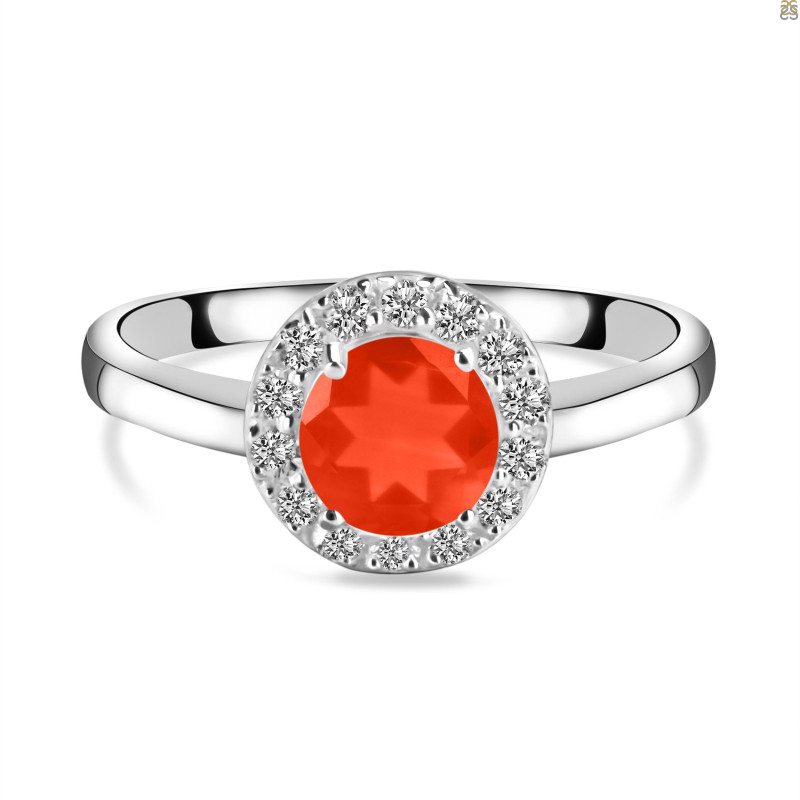 Red Onyx & White Topaz Ring ROX-RDR-1768.