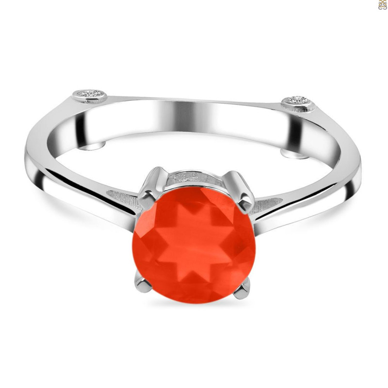 Red Onyx & White Topaz Ring ROX-RDR-1786.
