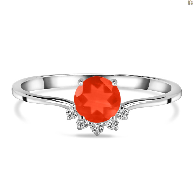 Red Onyx & White Topaz Ring ROX-RDR-1942.