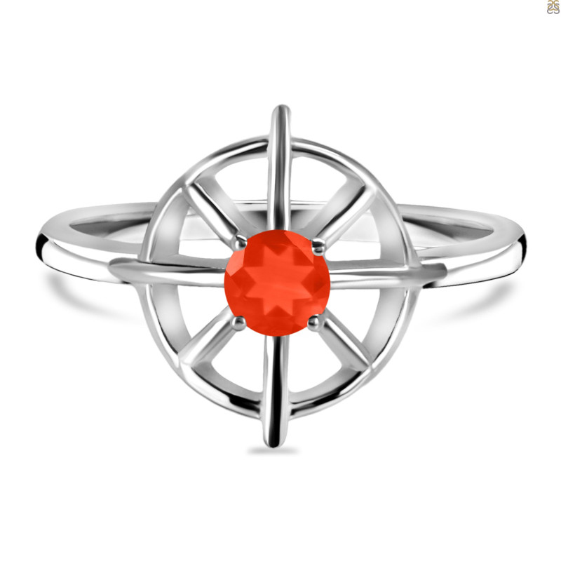 Red Onyx Dharma Wheel Ring ROX-RDR-2147.