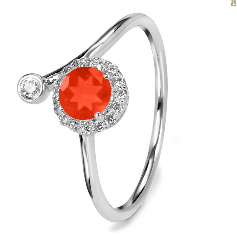 Red Onyx & White Topaz Ring ROX-RDR-2261.