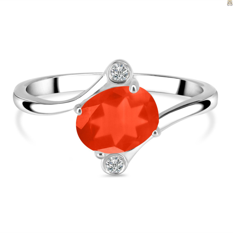 Red Onyx & White Topaz Ring ROX-RDR-3264.
