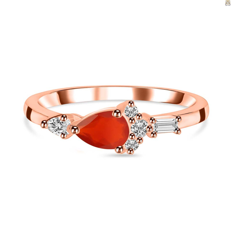 Red Onyx & White Topaz Ring ROX-RDR-2389.