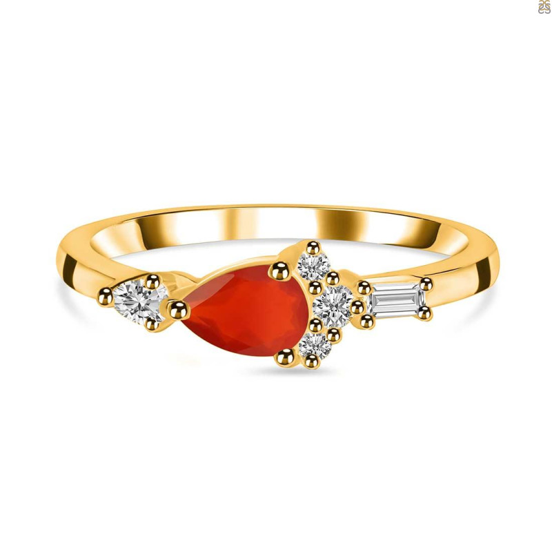Red Onyx & White Topaz Ring ROX-RDR-2389.