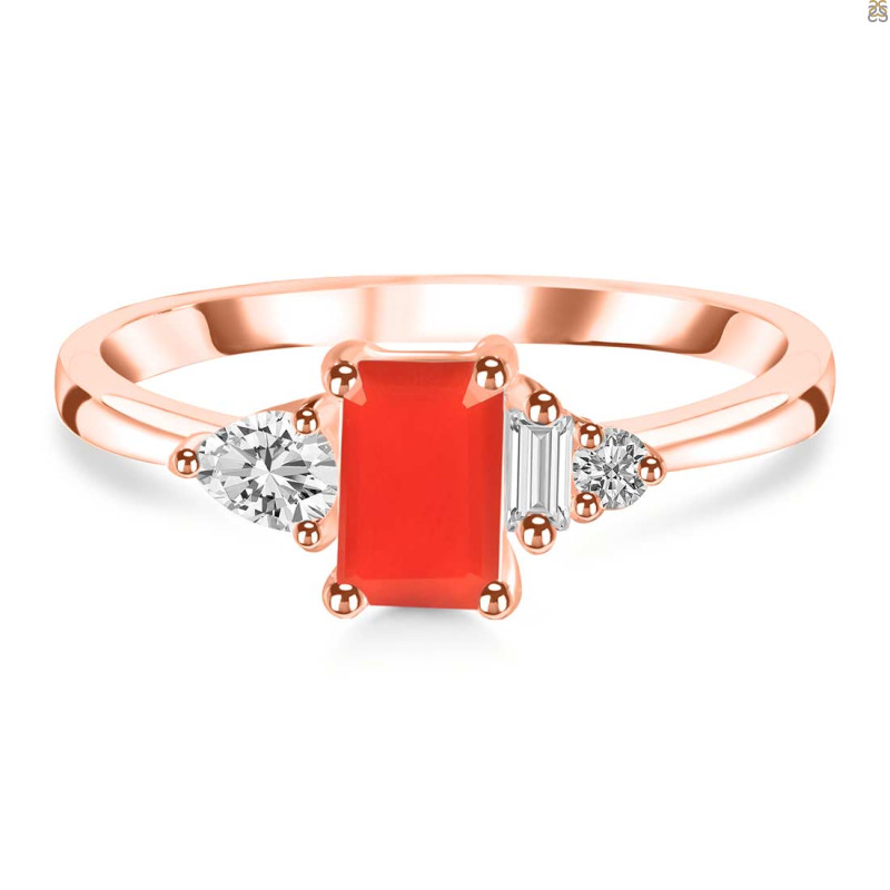Red Onyx & White Topaz Ring ROX-RDR-2397.