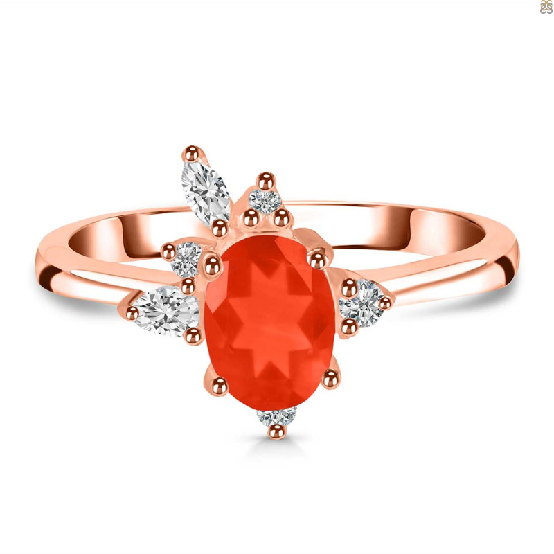 Red Onyx & White Topaz Ring ROX-RDR-2398.