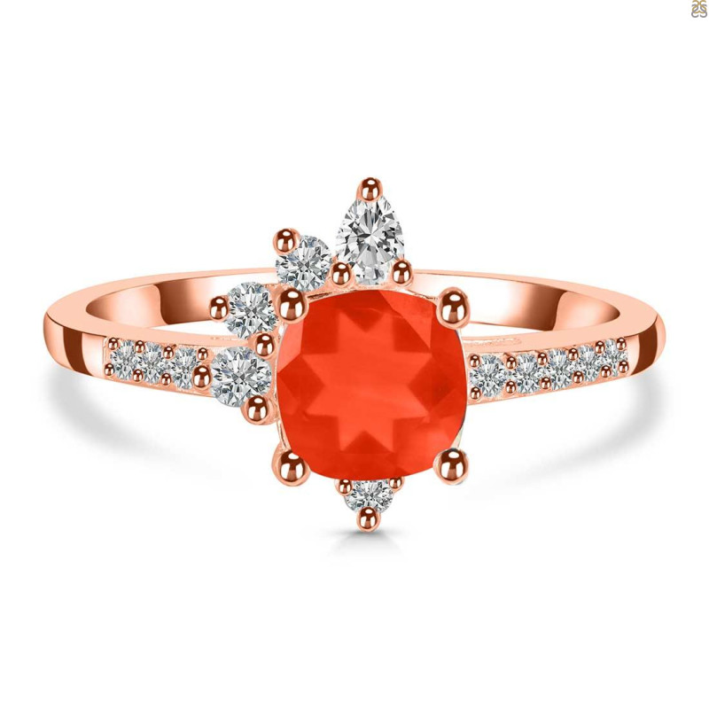 Red Onyx & White Topaz Ring ROX-RDR-2404.