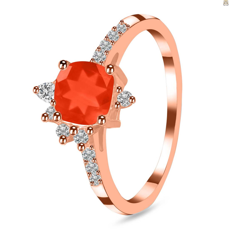 Red Onyx & White Topaz Ring ROX-RDR-2404.