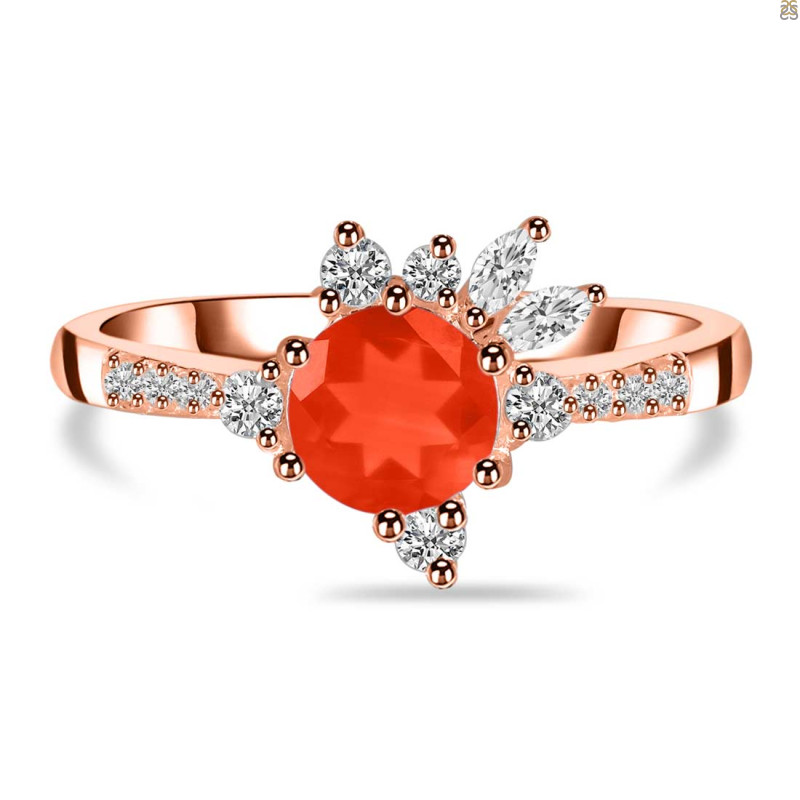 Red Onyx & White Topaz Ring ROX-RDR-2406.