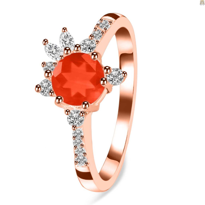 Red Onyx & White Topaz Ring ROX-RDR-2406.