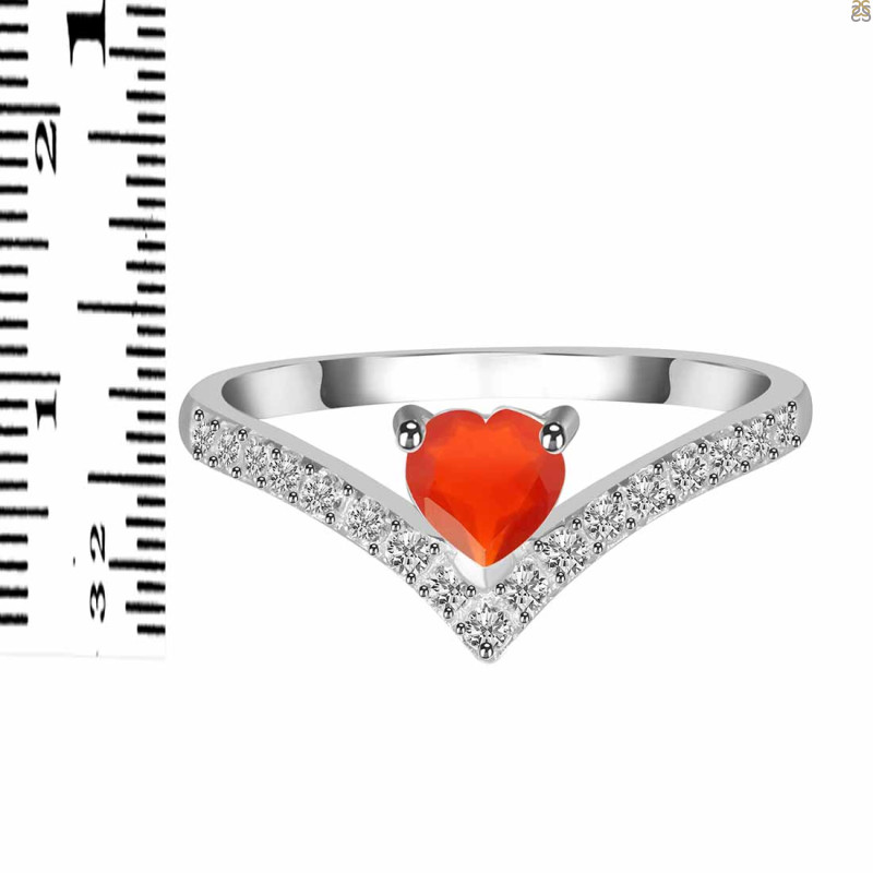 Red Onyx & White Topaz Ring ROX-RDR-2749.